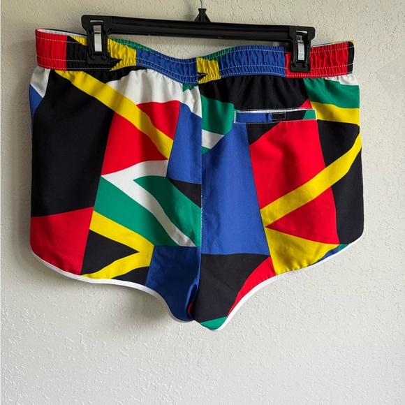 Fabletics Blue Red Multi Colorblock Swim Shorts Womens L Athletic Beach - Picture 4 of 5